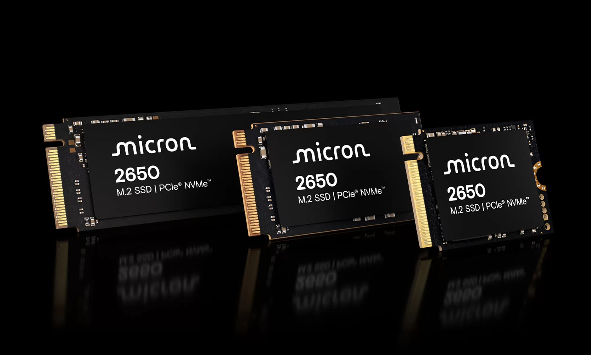 三種美光 2650 NVMe SSD 規格尺寸：22x30、22x42 和 22x80mm